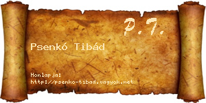 Psenkó Tibád névjegykártya